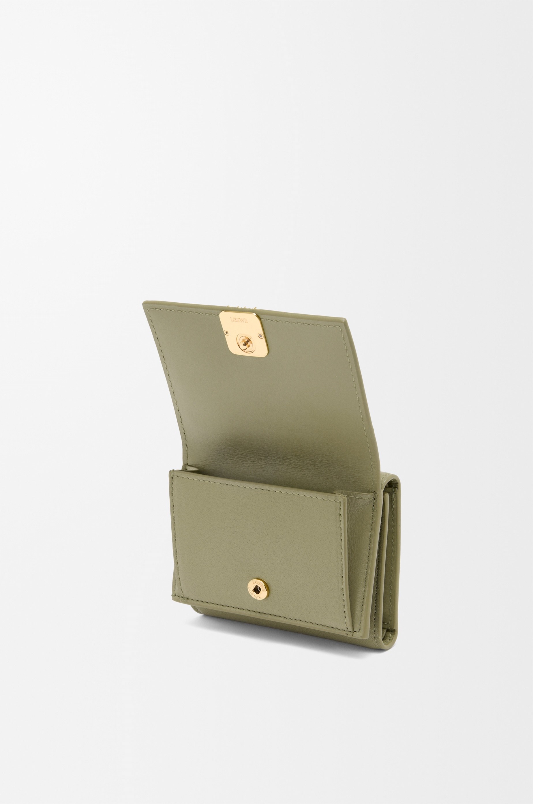 Puffer Anagram trifold wallet in shiny nappa calfskin - 3