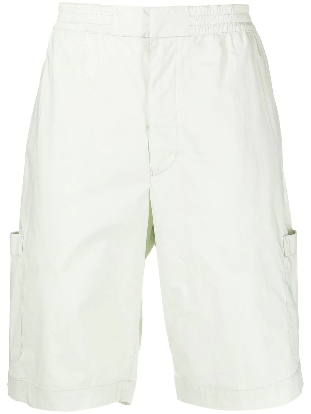 elasticated-waist cotton bermuda shorts - 1