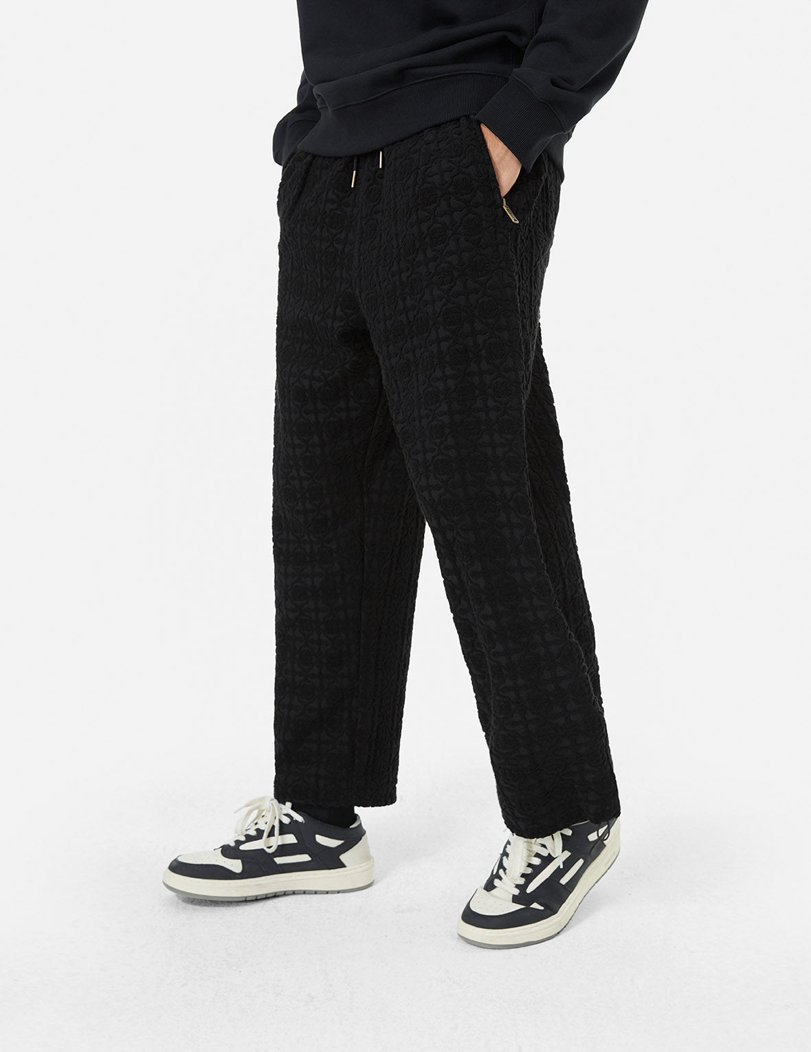 Allover Kamon Jacquard Relax Fit Sweatpants - 6
