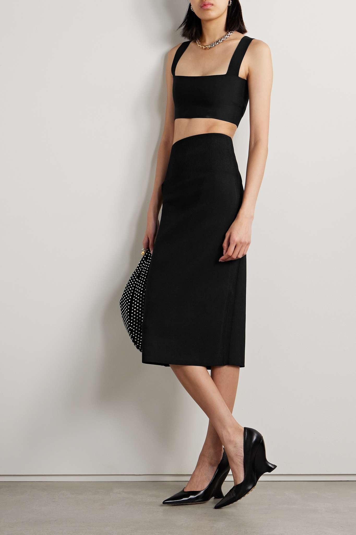 VB Body stretch-knit midi skirt - 2