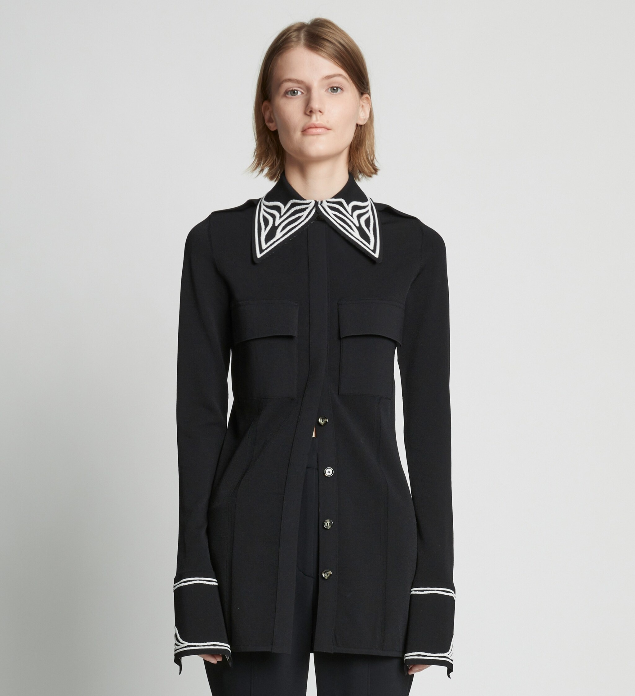 Cloque Jacquard Knit Shirt - 2