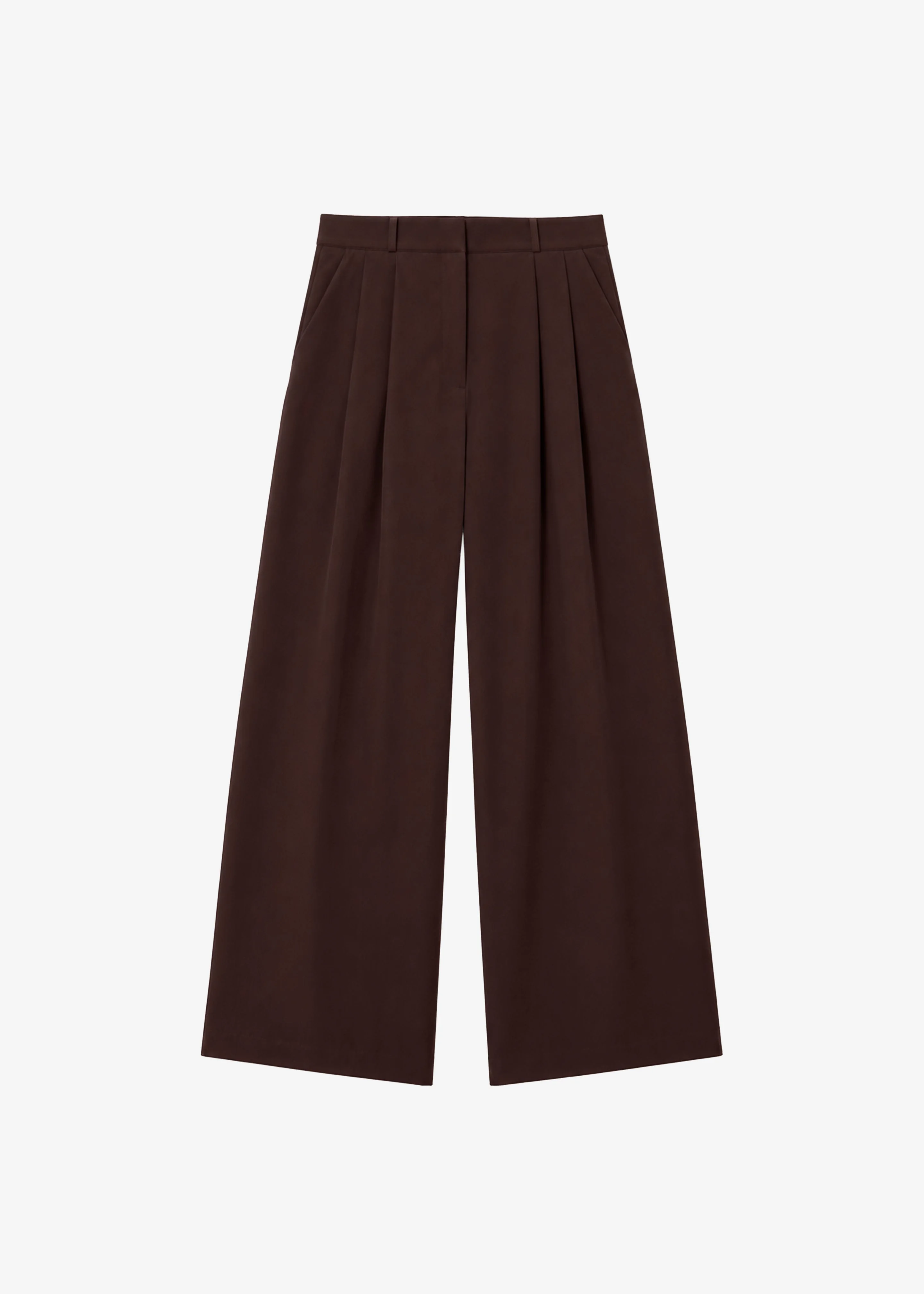 Taormina Pleated Trousers - Chocolate - 1