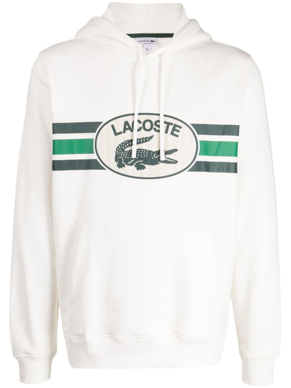 logo-print drawstring cotton hoodie - 1