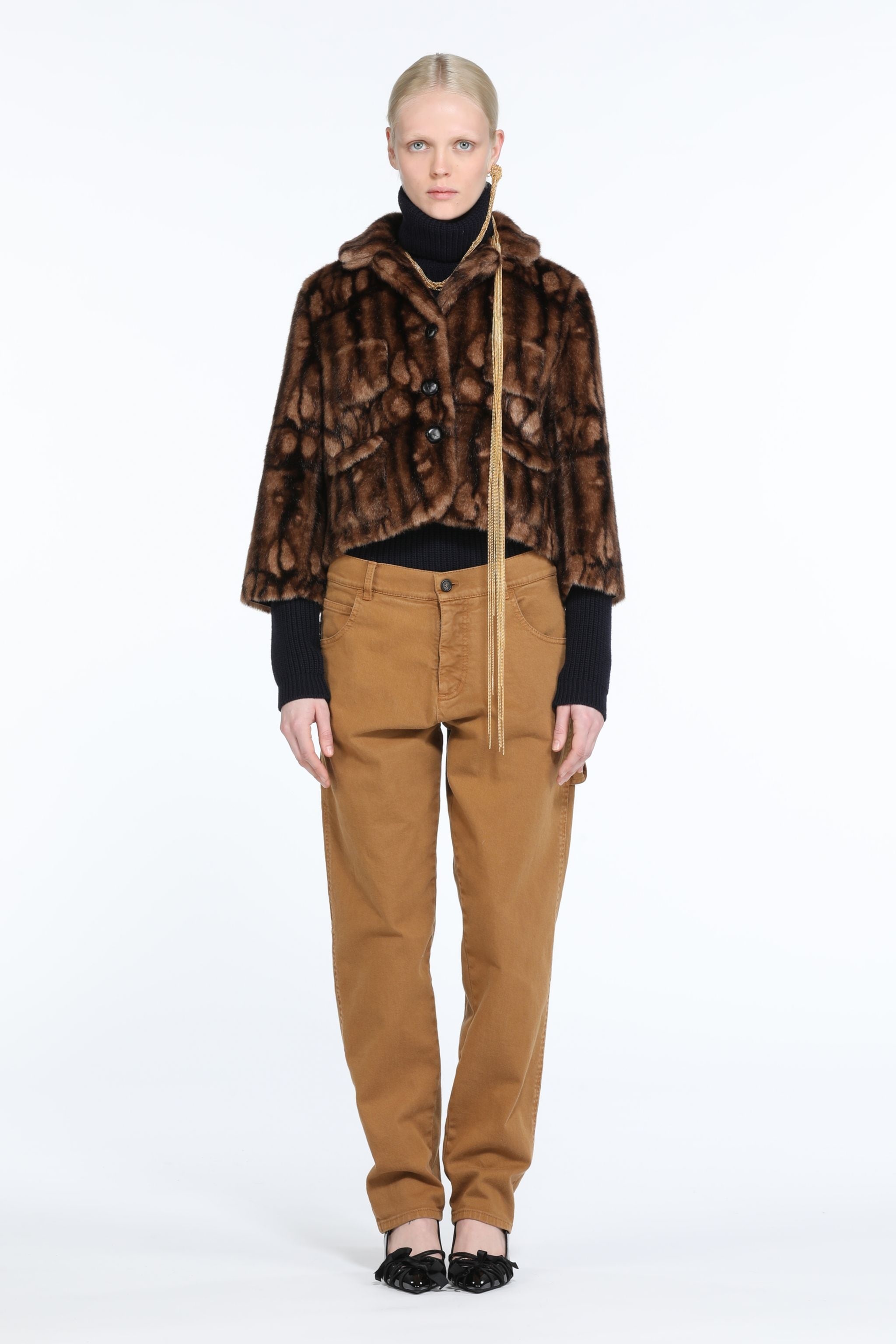 PRINTED SYNTHETIC-FUR COAT - 4