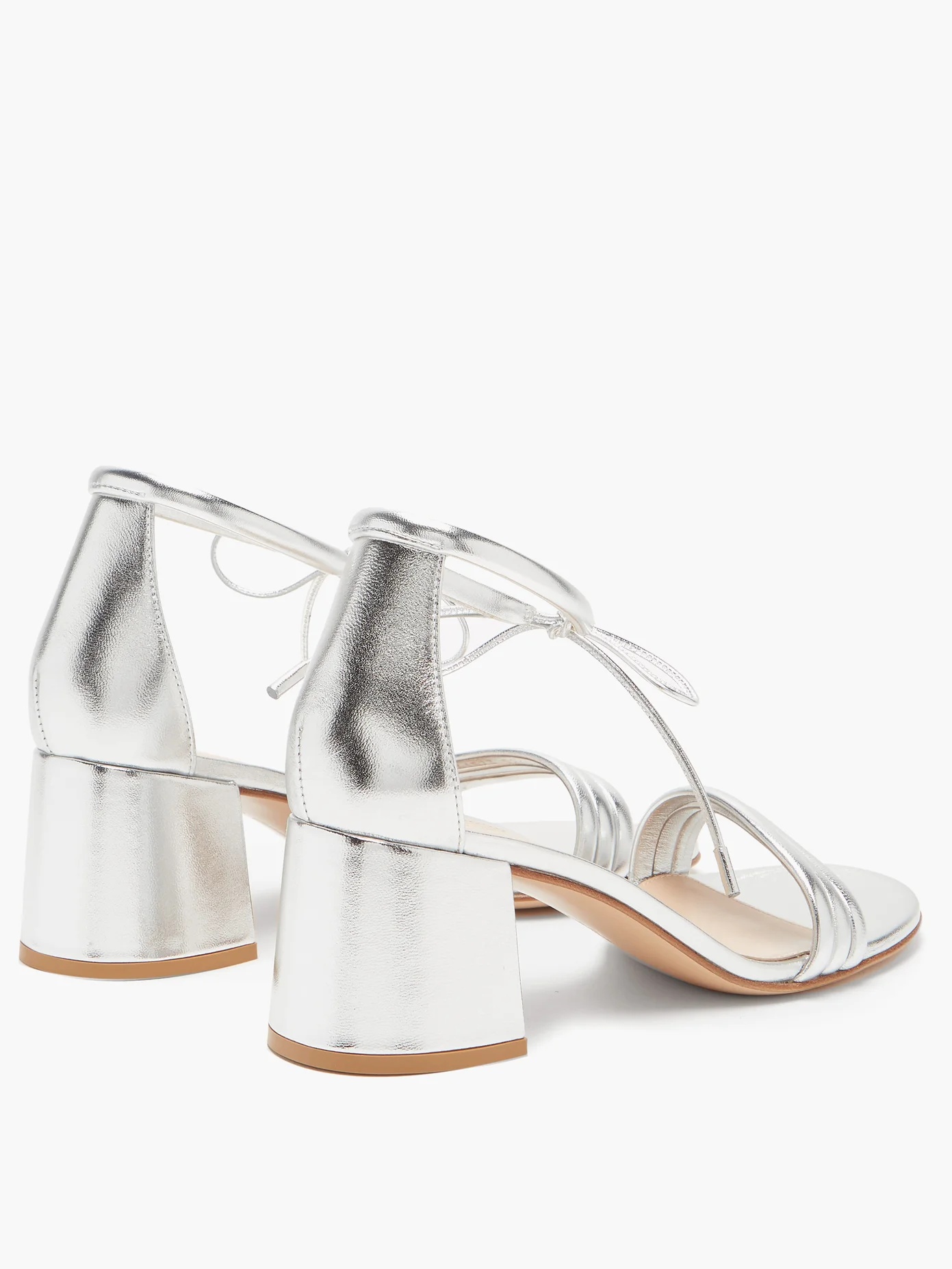 Sydney 60 metallic-leather block-heel sandals - 4