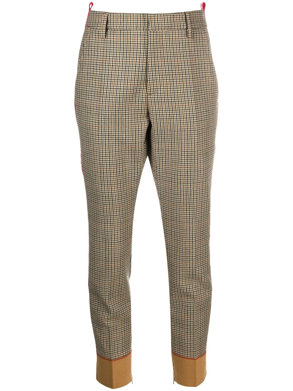 logo tape checked trousers - 1