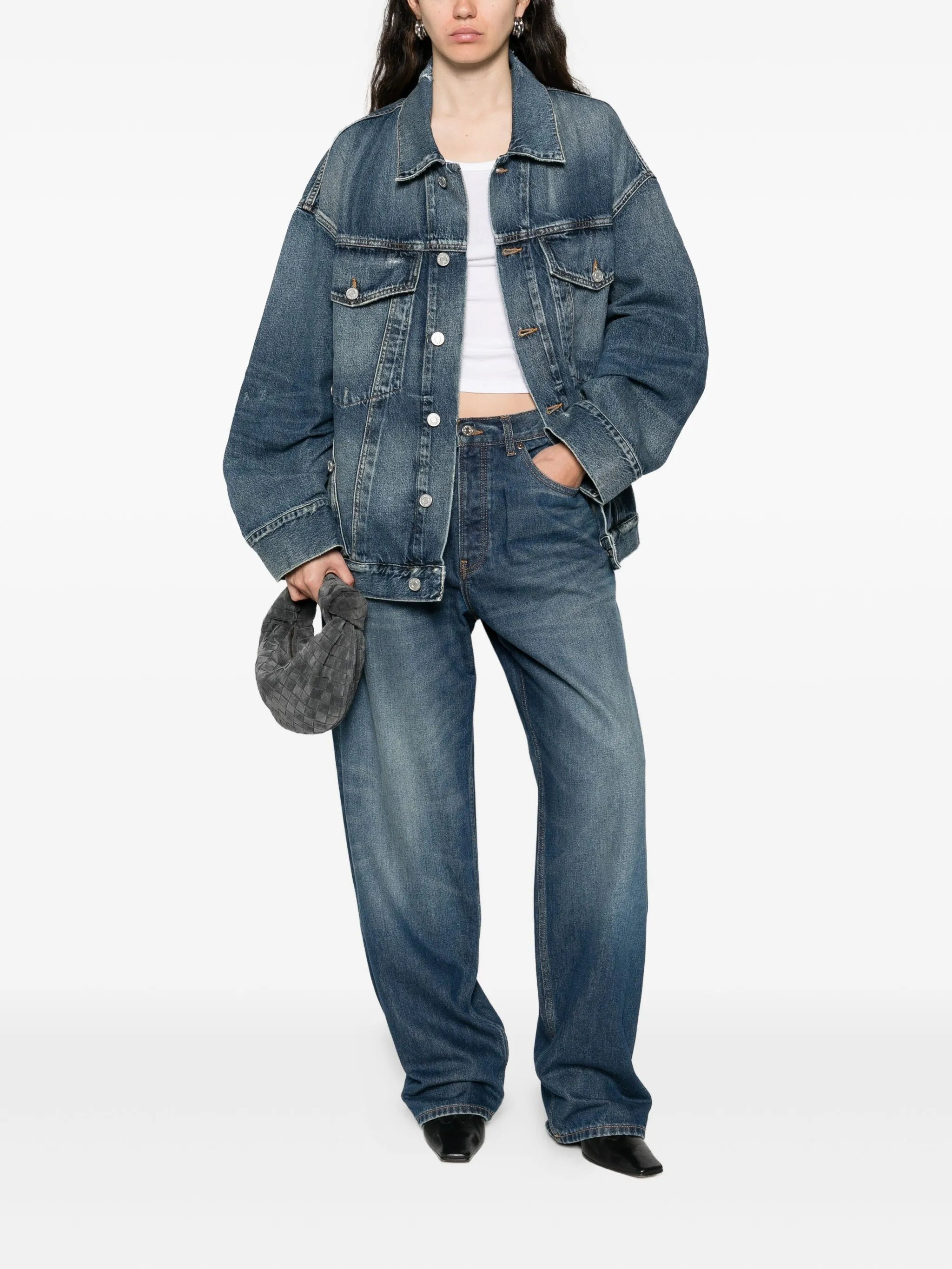 Agolde Buttoned Denim Jacket - 4