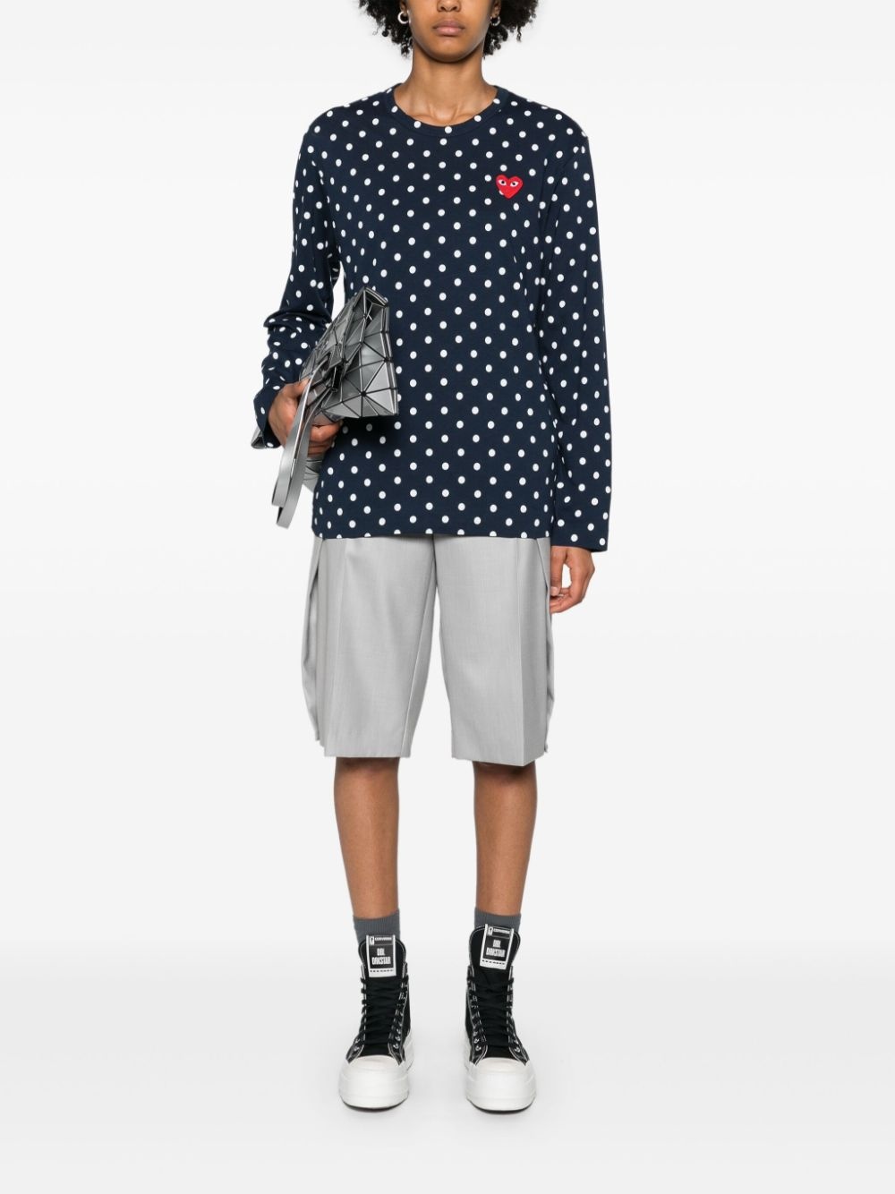 polka-dot cotton T-shirt - 2