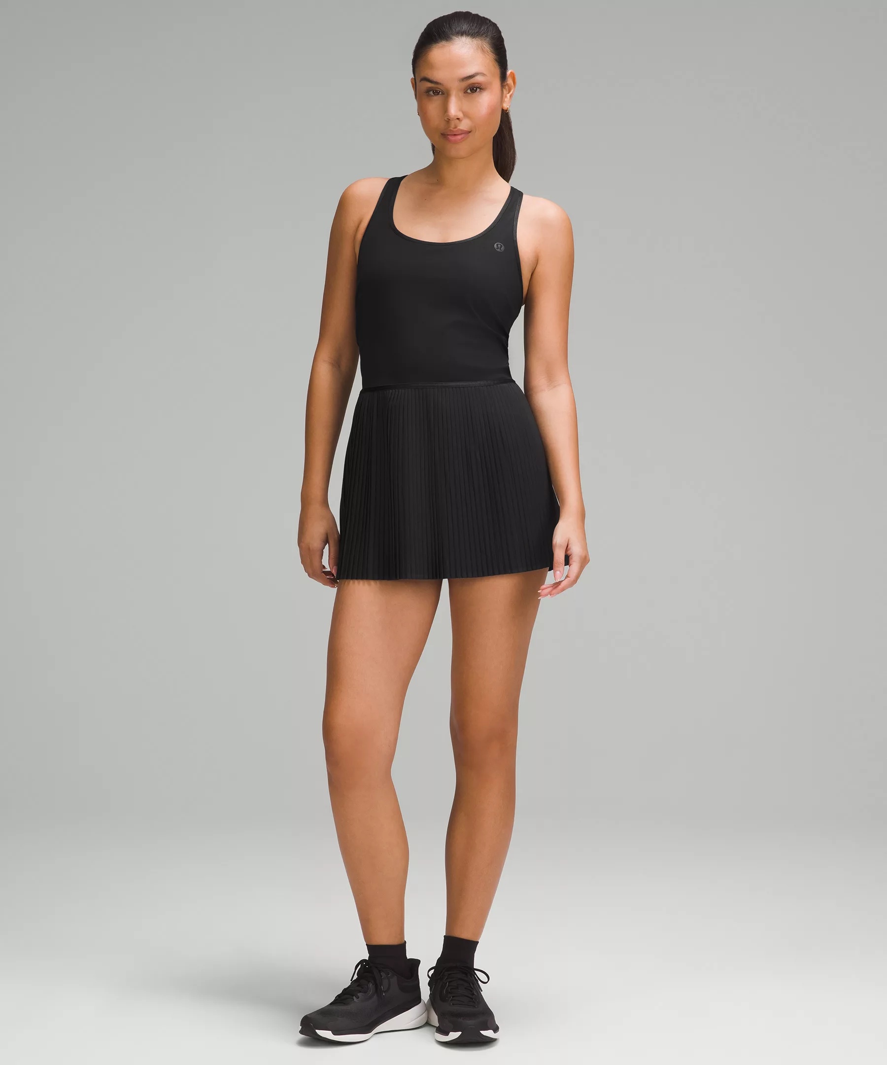 Scoop-Neck Pleated Linerless Tennis Dress - 6