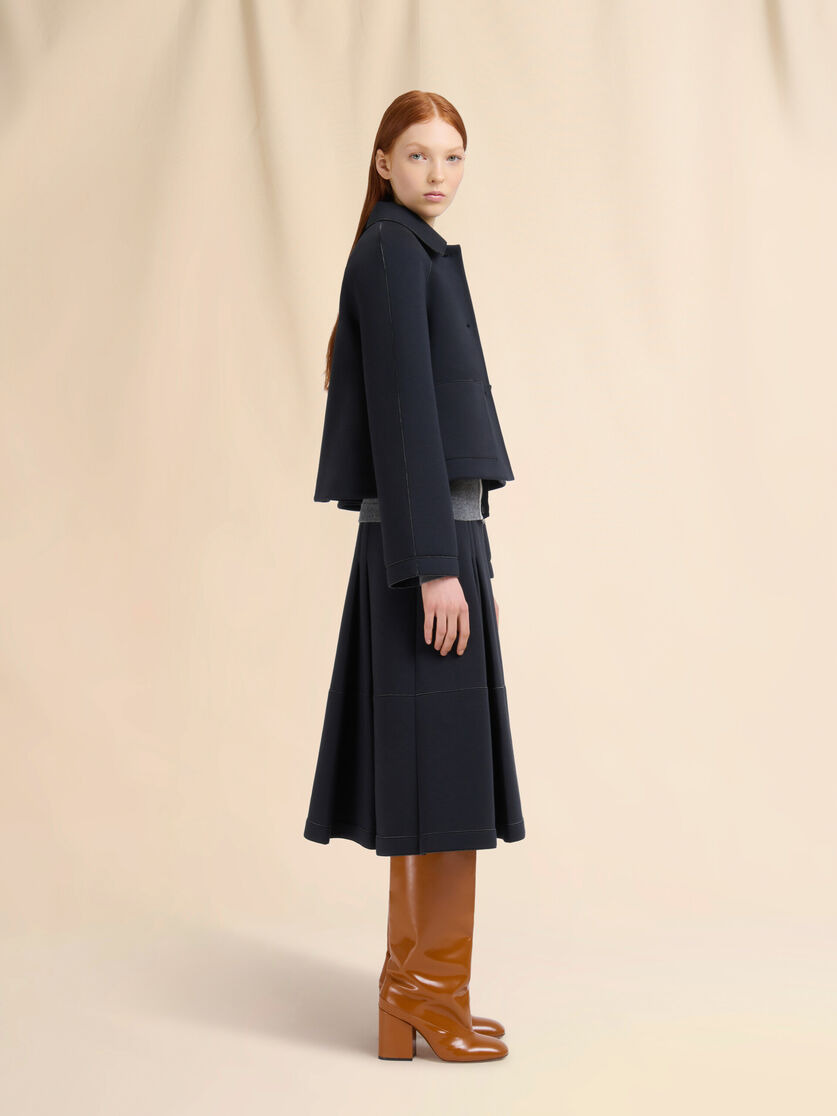 GRAY WOOL CARDIGAN WITH BICOLOR PLACKET - 5