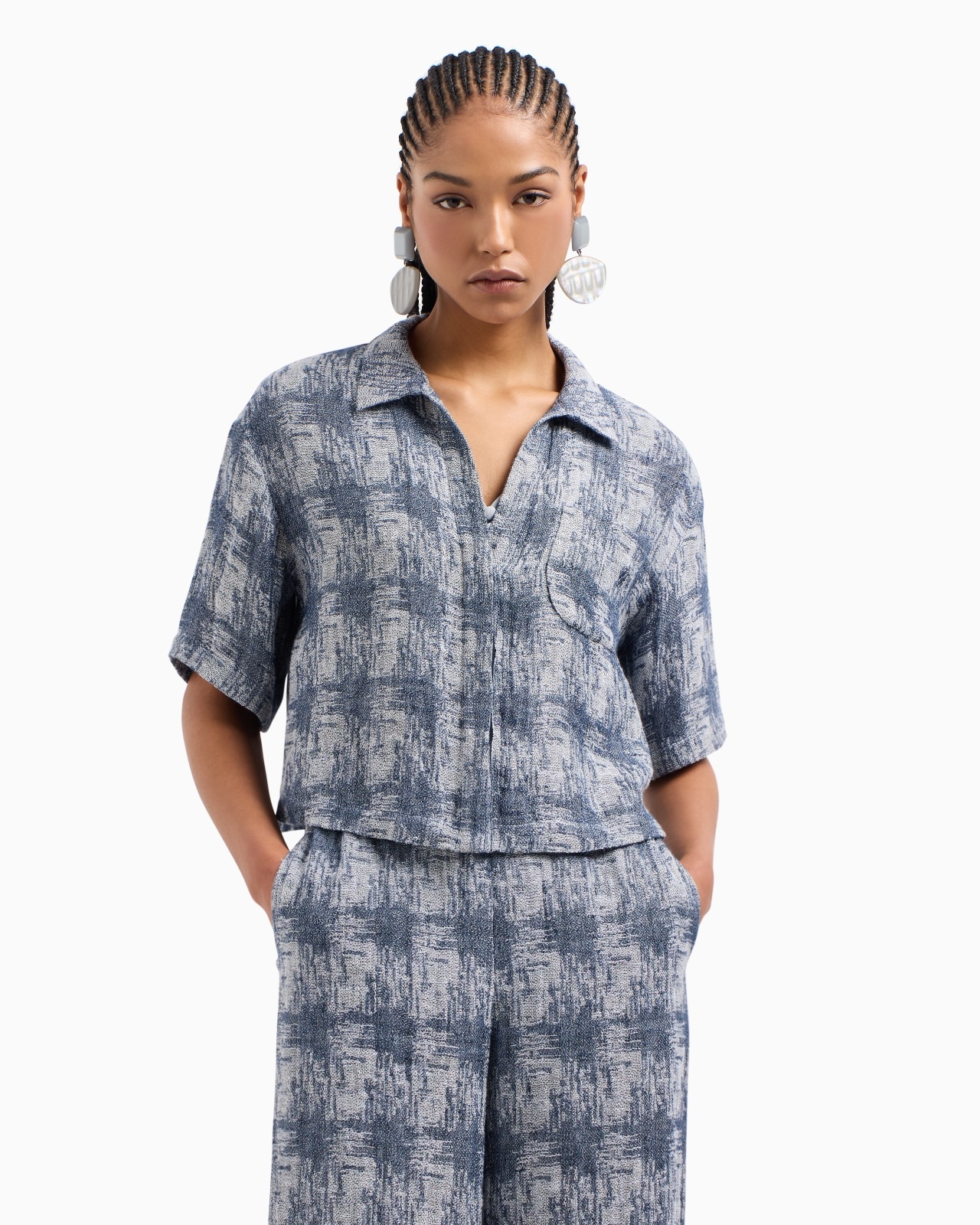 CHECK LINEN GAUZE SHIRT - 4