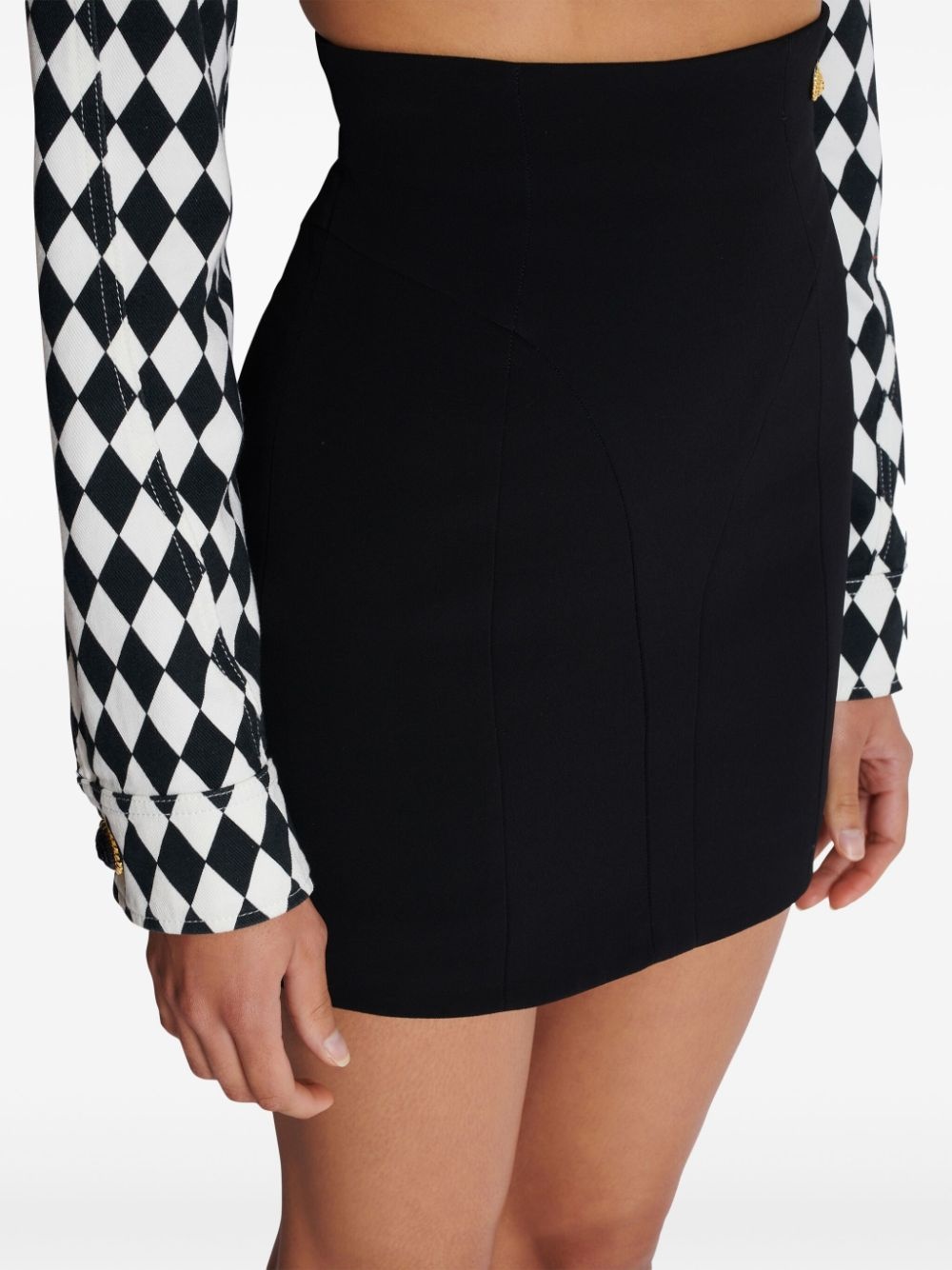 high-waisted crepe miniskirt - 6