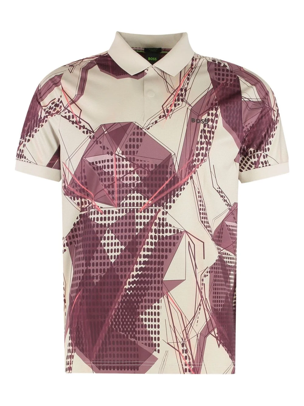 printed short-sleeve polo shirt - 1