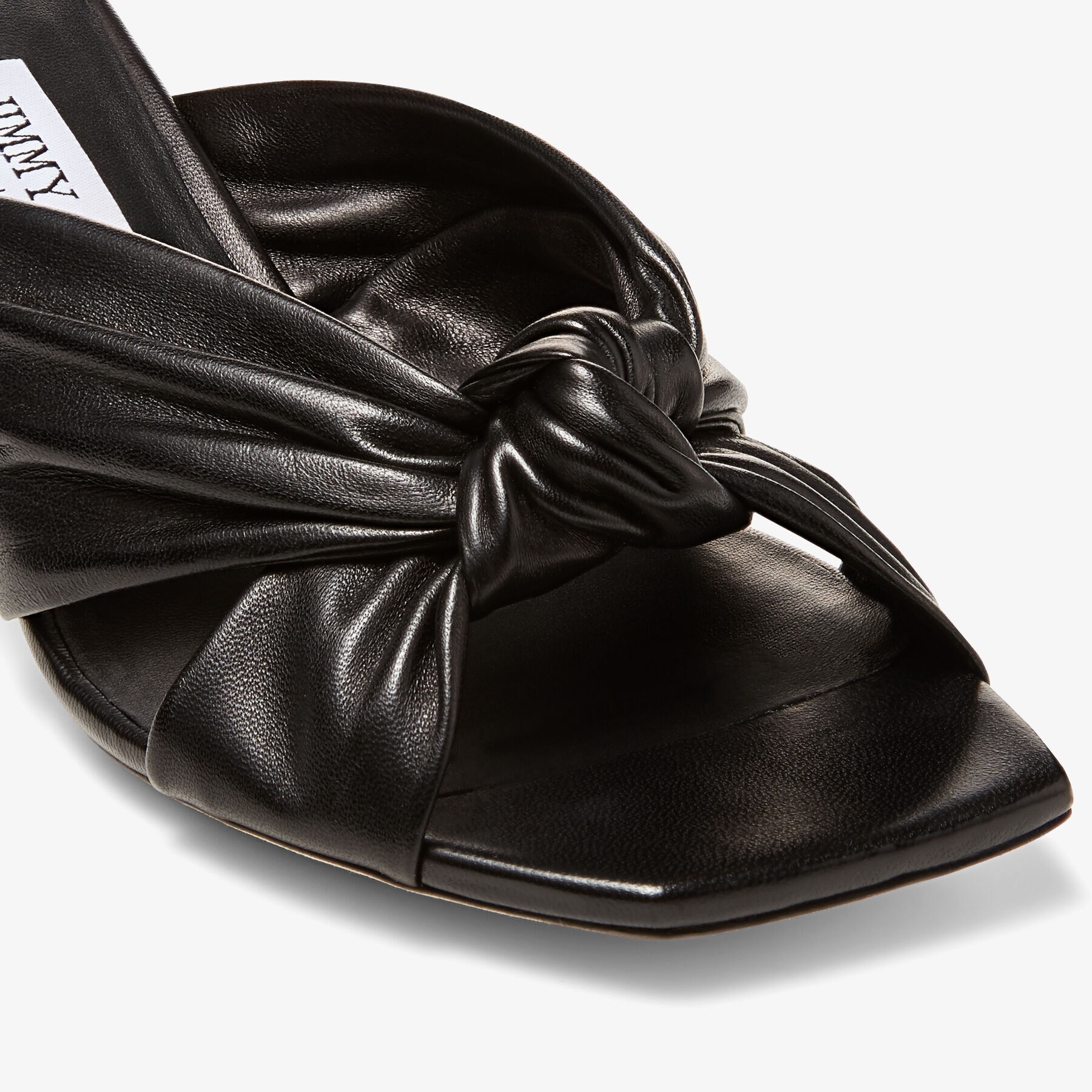 JIMMY CHOO Avenue 50 Black Nappa Leather Mules | REVERSIBLE