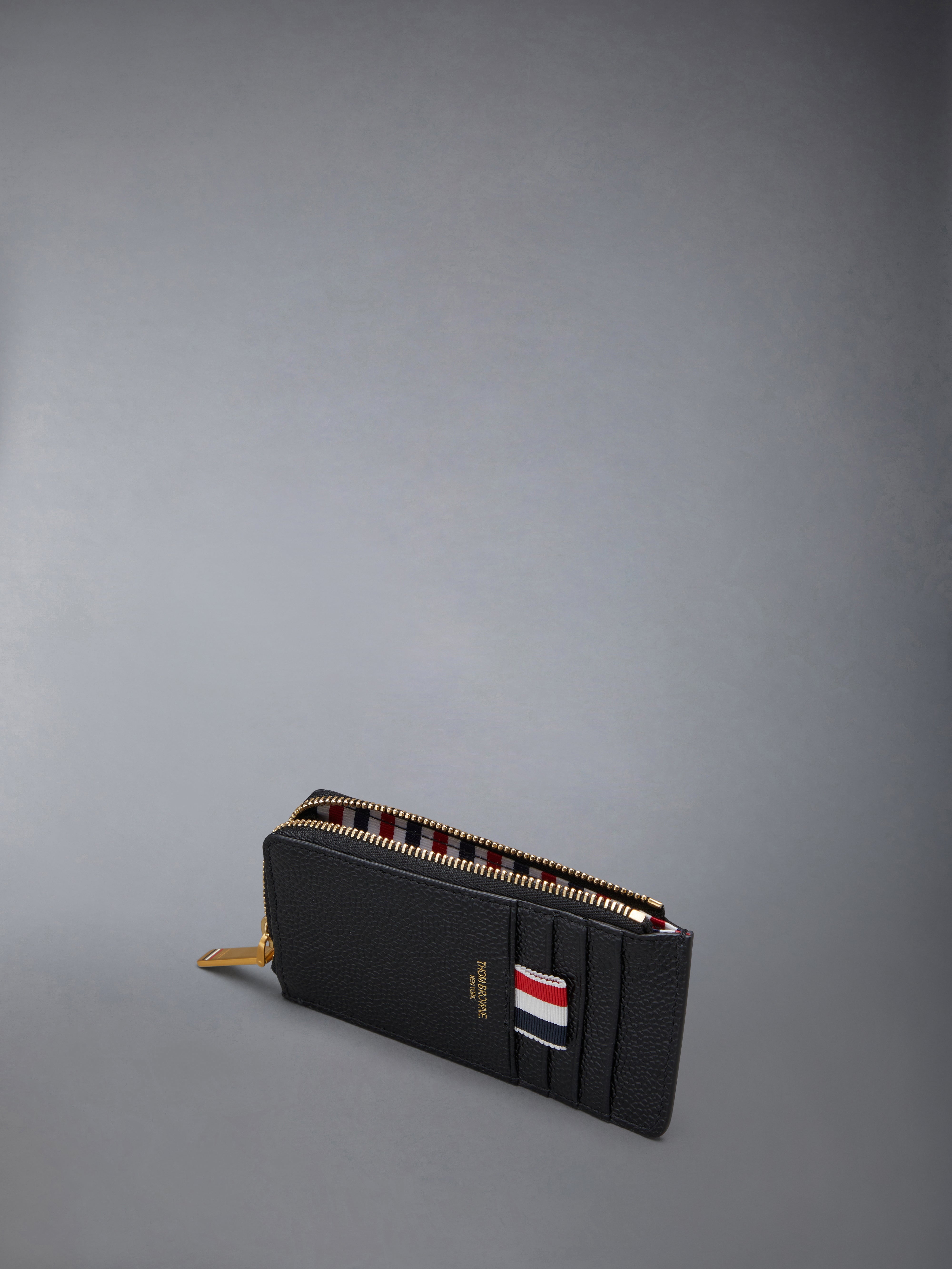 Pebble Grain Leather Half Zip Wallet - 3