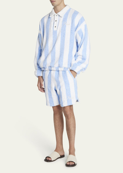 Rhude Men's Striped Terry Logo Shorts outlook
