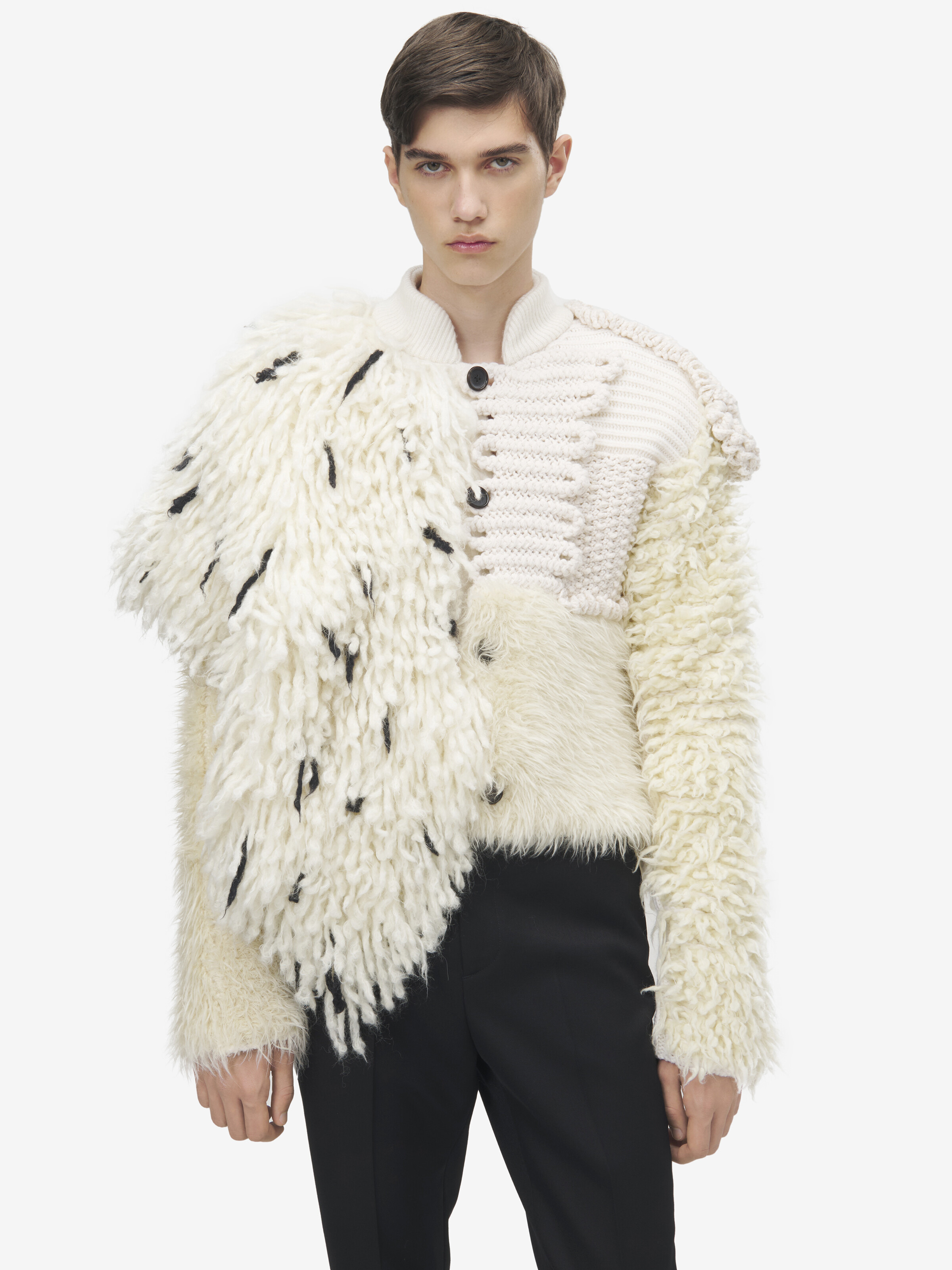 Asymmetric Patchwork Cardigan - 2