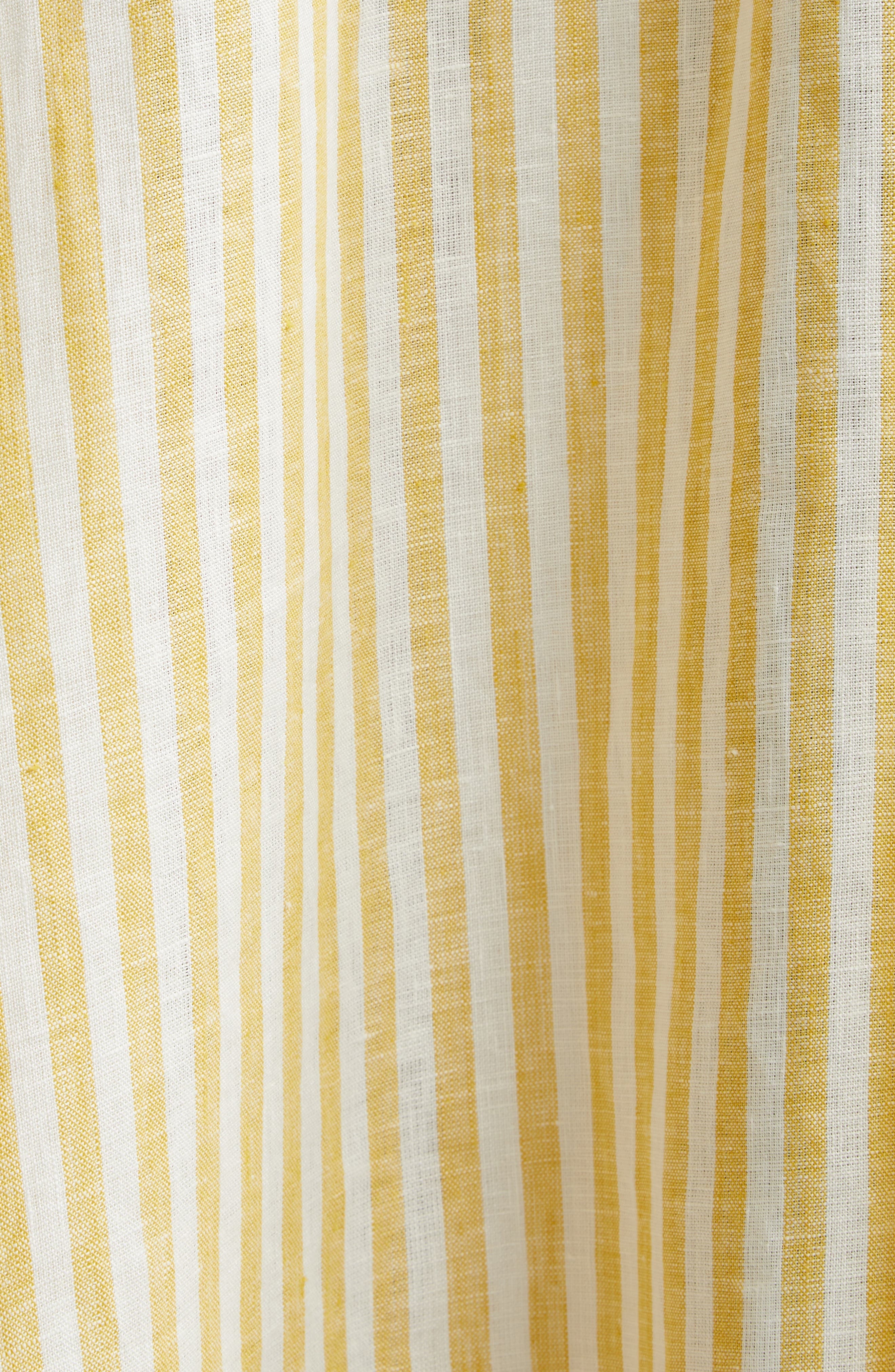 Zimmermann Cascadian Stripe Cutout Asymmetric Linen Dress in Yellow Stripe at Nordstrom - 6