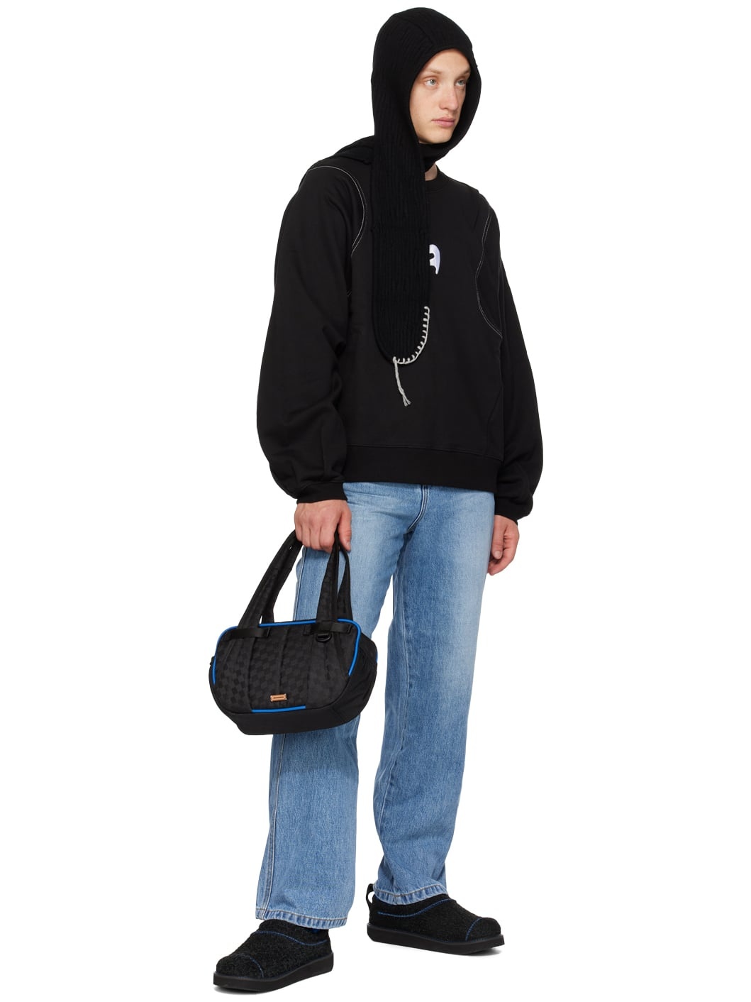 Black Jacquard Tote - 4