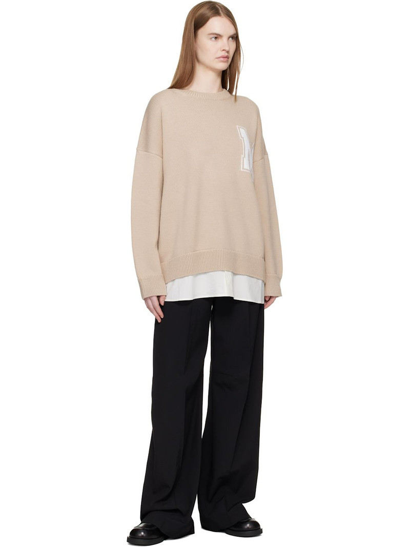 MM6 Maison Margiela Pink 'Two in One' Varsity Knit Sweater outlook