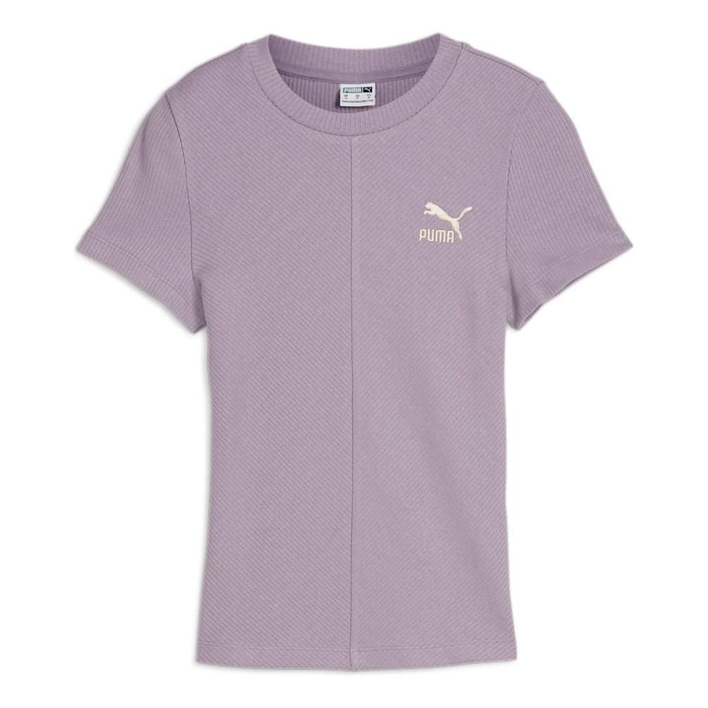 (WMNS) PUMA Classics Ribbed Slim T-Shirt 'Pale Plum' 626629-30 - 1