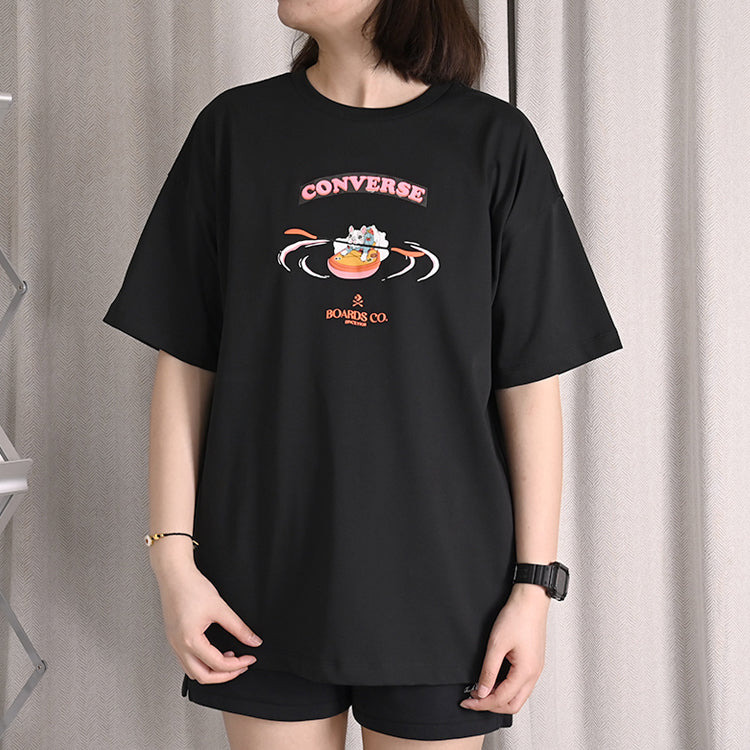 (WMNS) Converse Boards Co. Logo T-Shirt 'Black' 10025883-A02 - 3