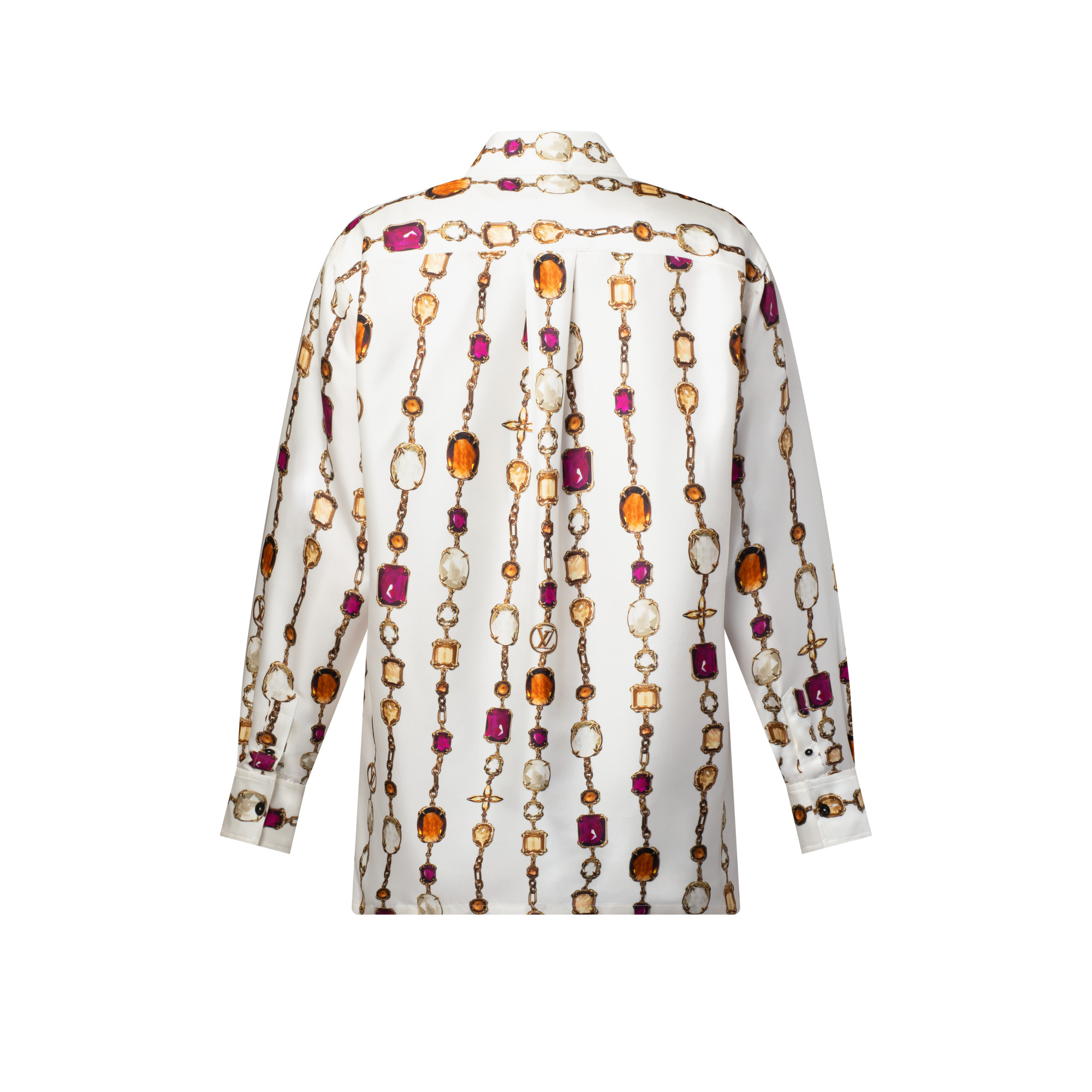 Necklace Print Silk Shirt - 3
