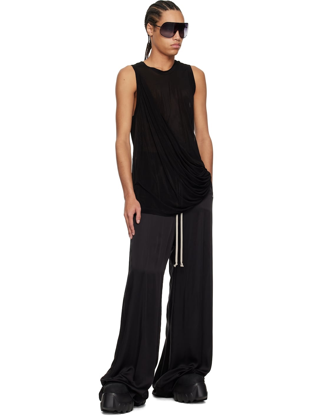 Black Hollywood Wide Bela Trousers - 4