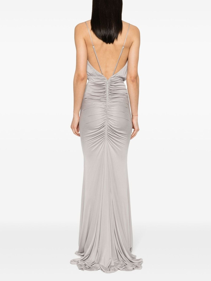 gathered sleeveless gown 4