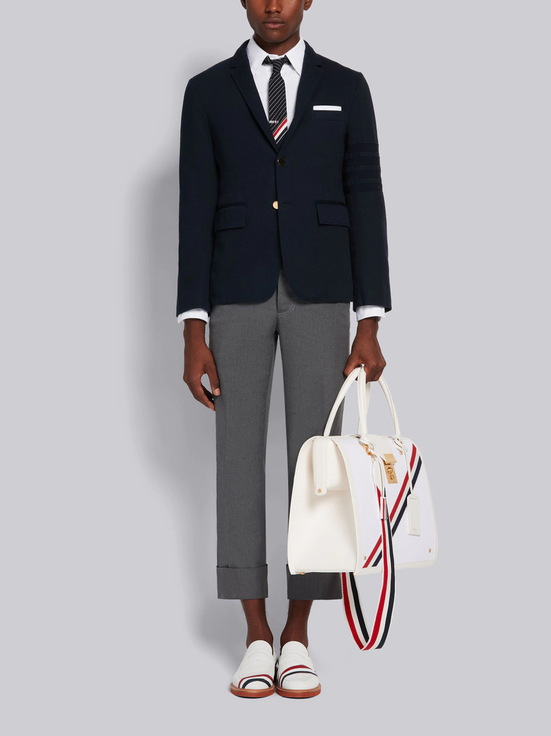 Medium Grey Cotton Typewriter Cloth Double Needle Stitch Classic Trouser 4