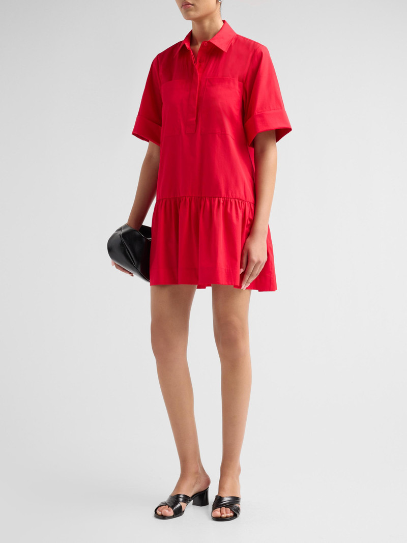 Women's Criss Cotton-Blend Mini-Shirtdress - Scarlet 4