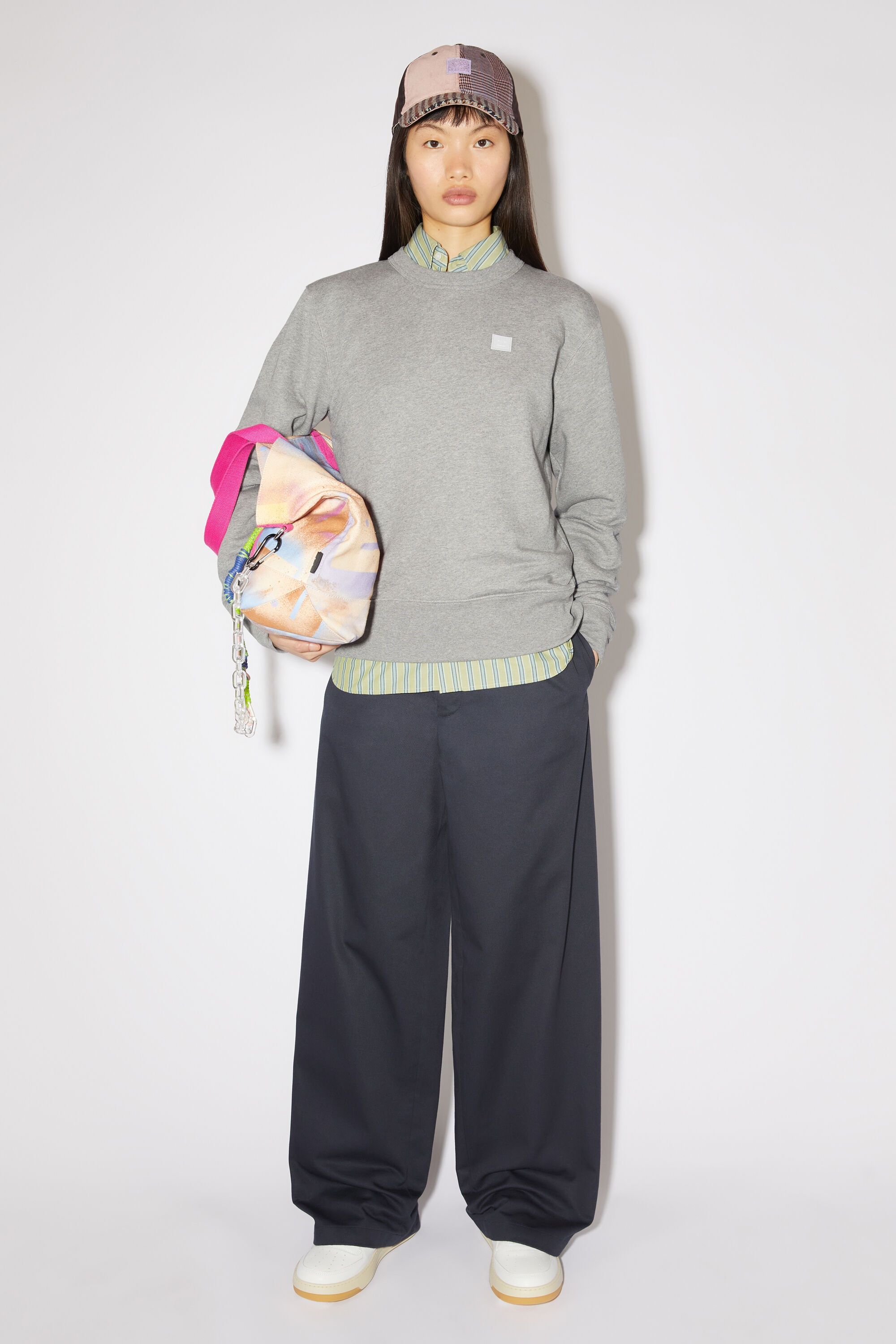 Crew neck sweater - Regular fit - Light Grey Melange - 2