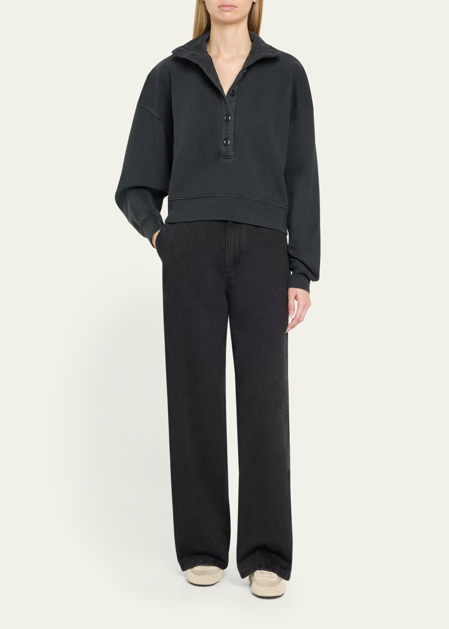 Mirelle Buttoned Pullover Sweatshirt - 2