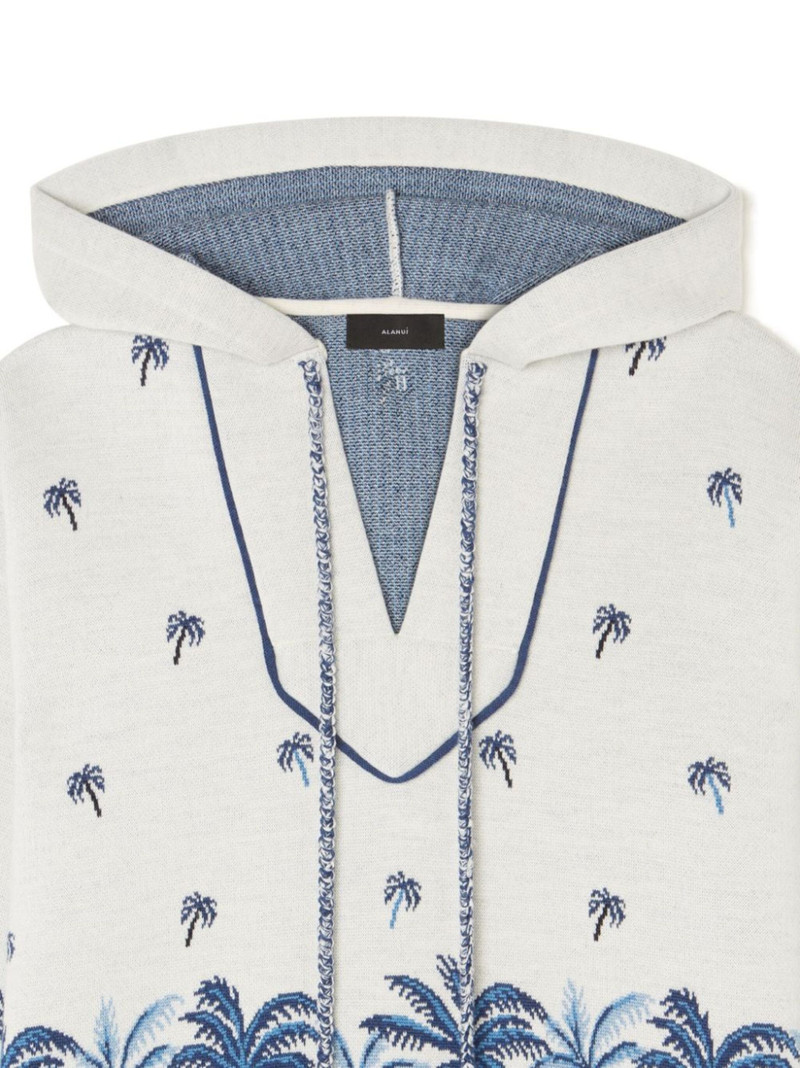 hawaii print-knitted wool hoodie 6