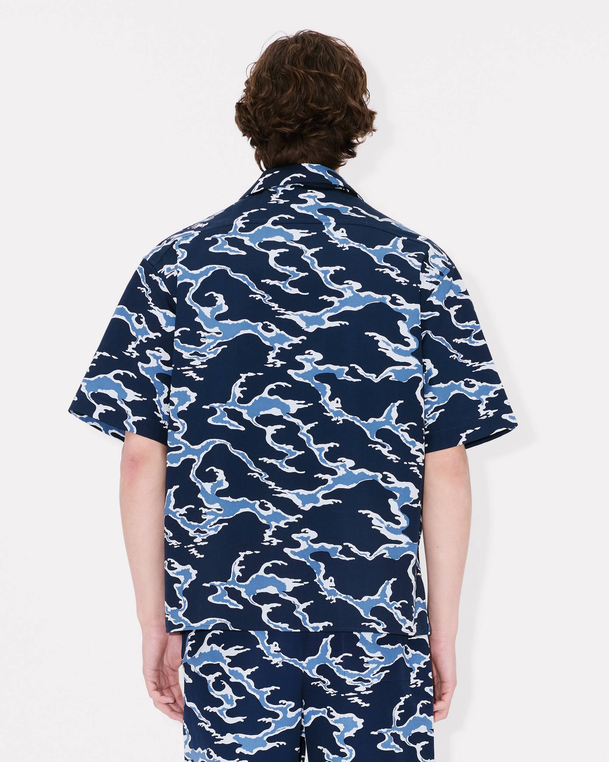 'KENZO Ocean Camo' hawaiian short sleeve shirt in cotton - 4