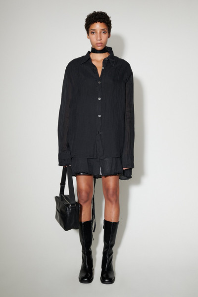 Our Legacy Backless Liner Shirt Black Gauze Ramie outlook