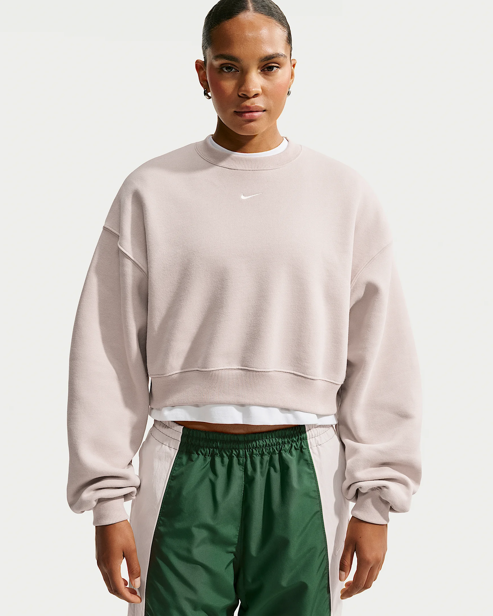 Nike Studio Fleece Medium Weight Women's Oversized Cropped Crew - 1