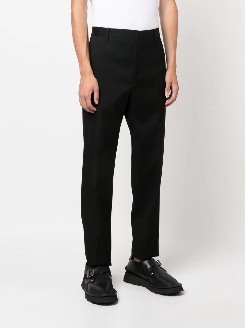 straight-leg wool trousers - 3
