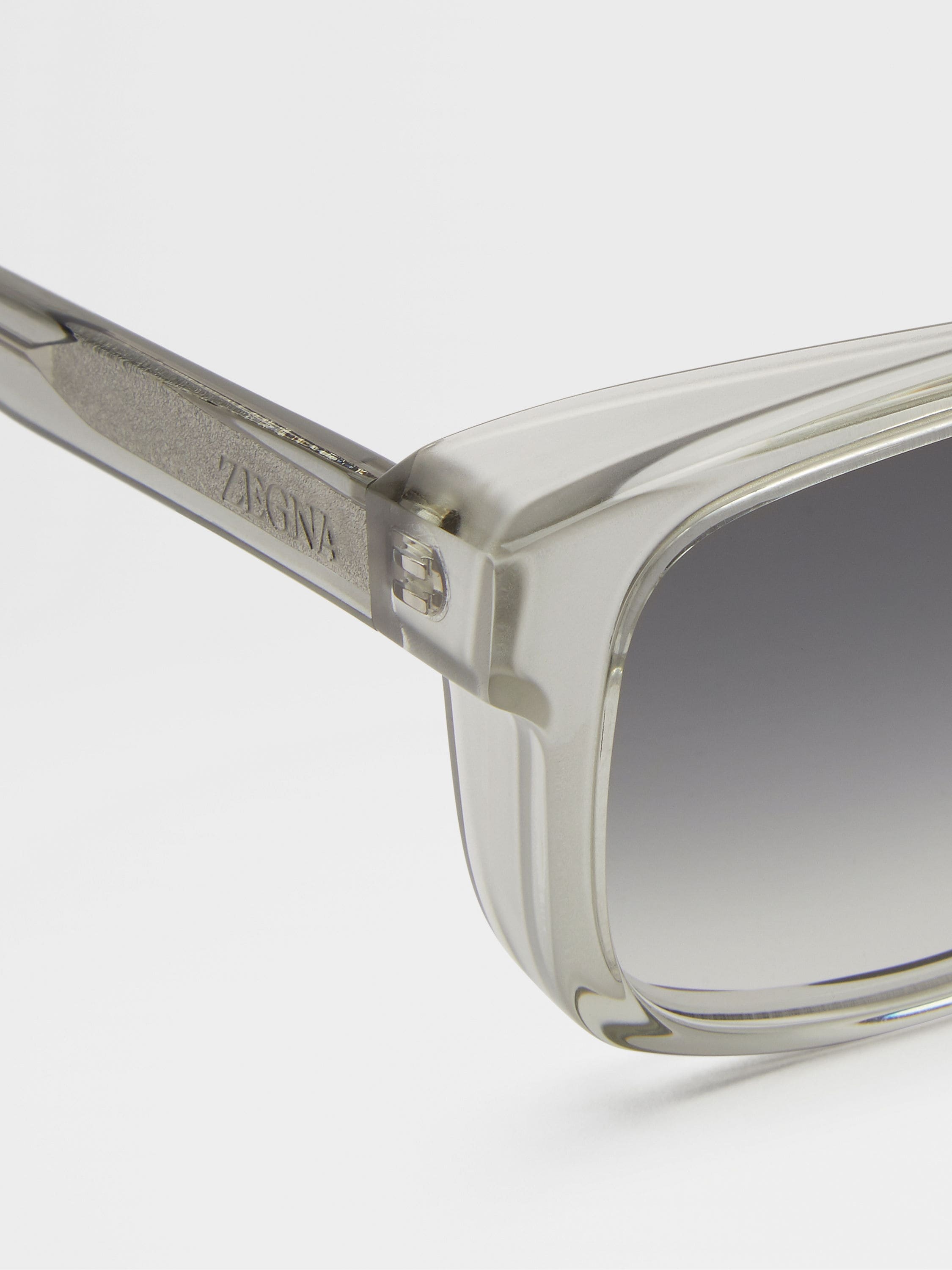 TRANSPARENT ICE GREY ACETATE SUNGLASSES - 2