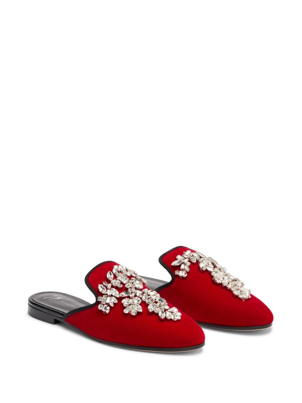 Elsa crystal velvet mules - 2