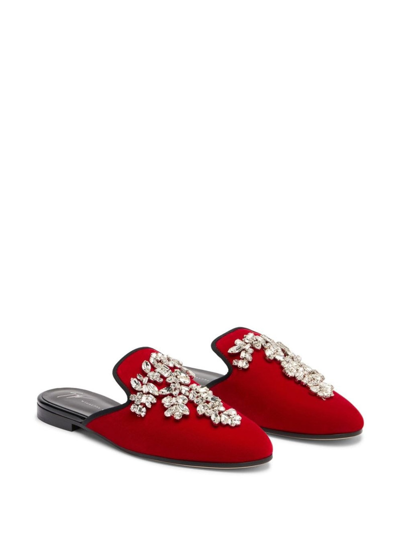 Giuseppe Zanotti Elsa crystal velvet mules outlook