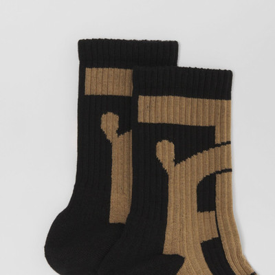 Burberry Monogram Intarsia Technical Stretch Cotton Socks outlook