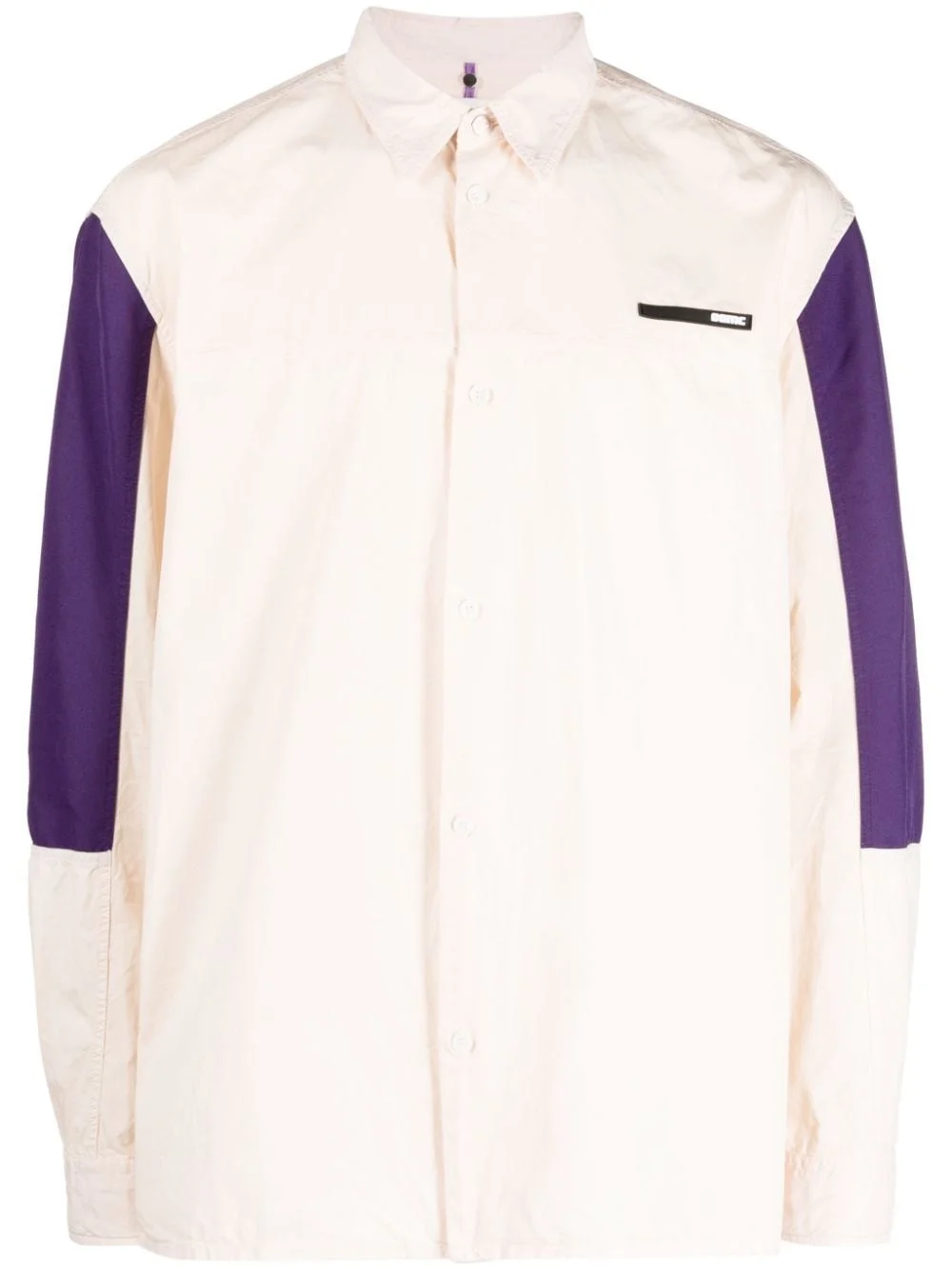 logo-patch cotton shirt - 1