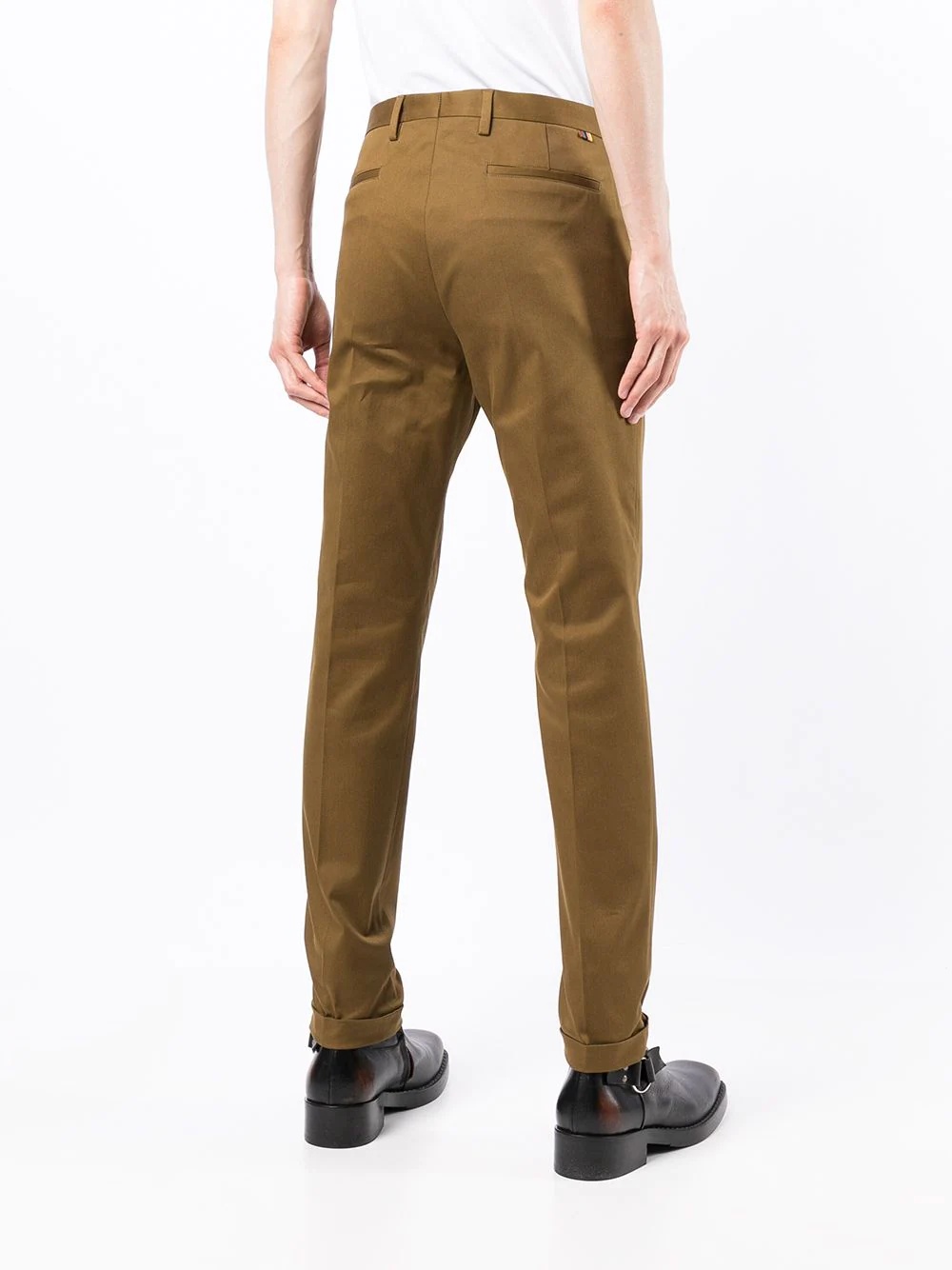 slim-cut cotton trousers - 4