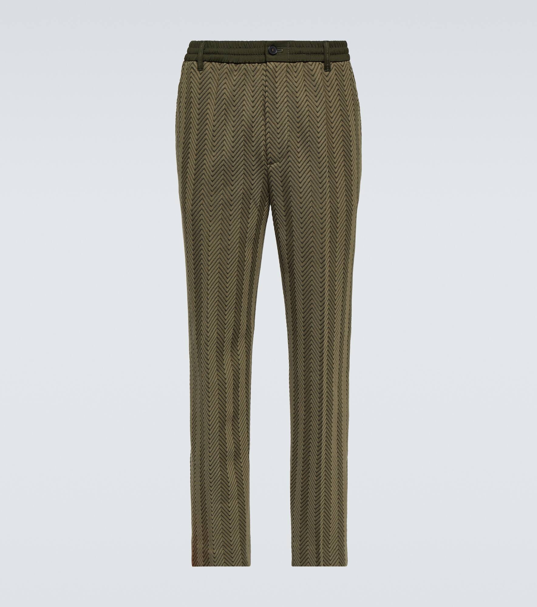 Zig Zag cotton-blend straight pants - 1