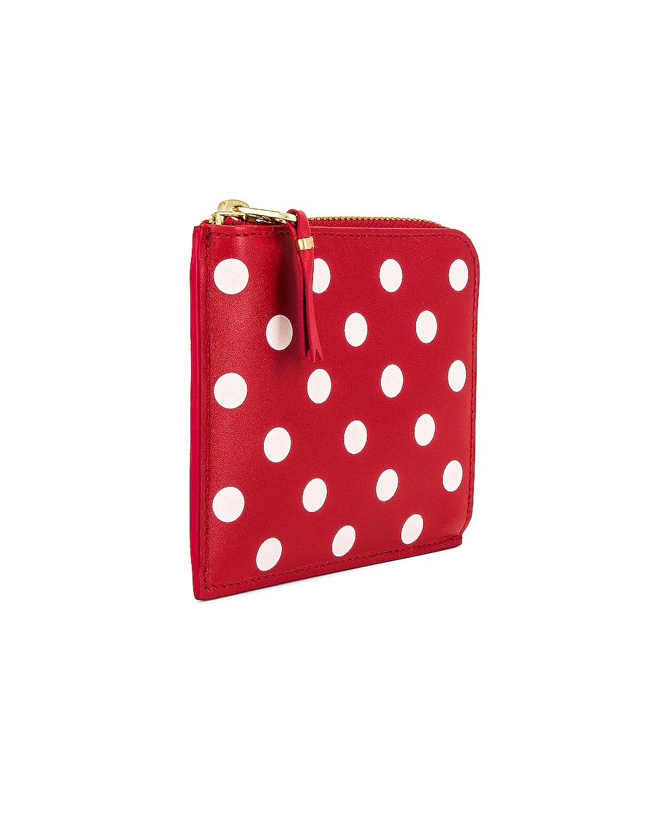 Dots Printed Leather Zip Wallet - 3