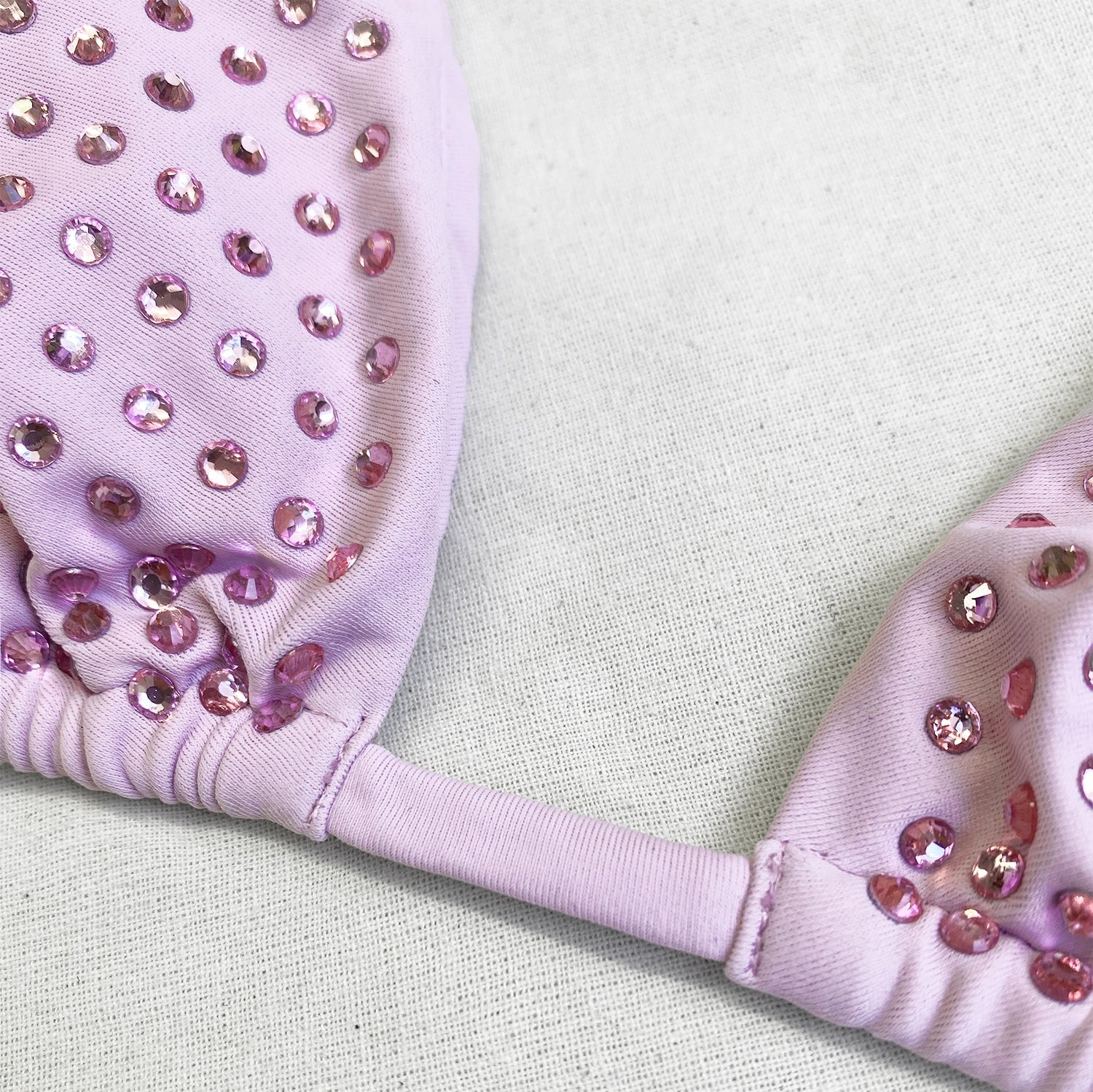 Lilac Rhinestone Triangle Bikini Top - 4