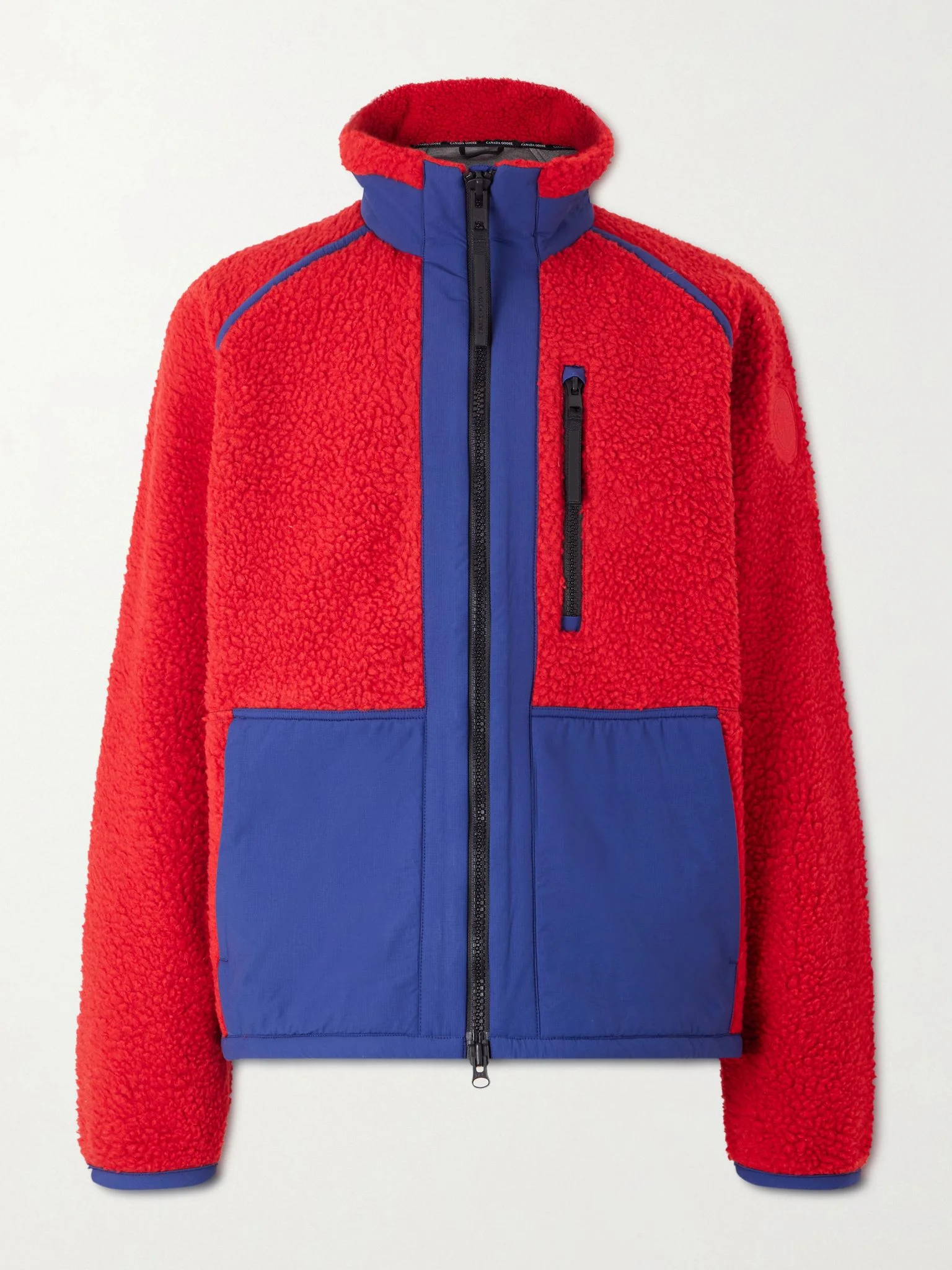 Westport Logo-Appliquéd Wool-Blend Fleece and Cotton-Blend Jacket Red - 1
