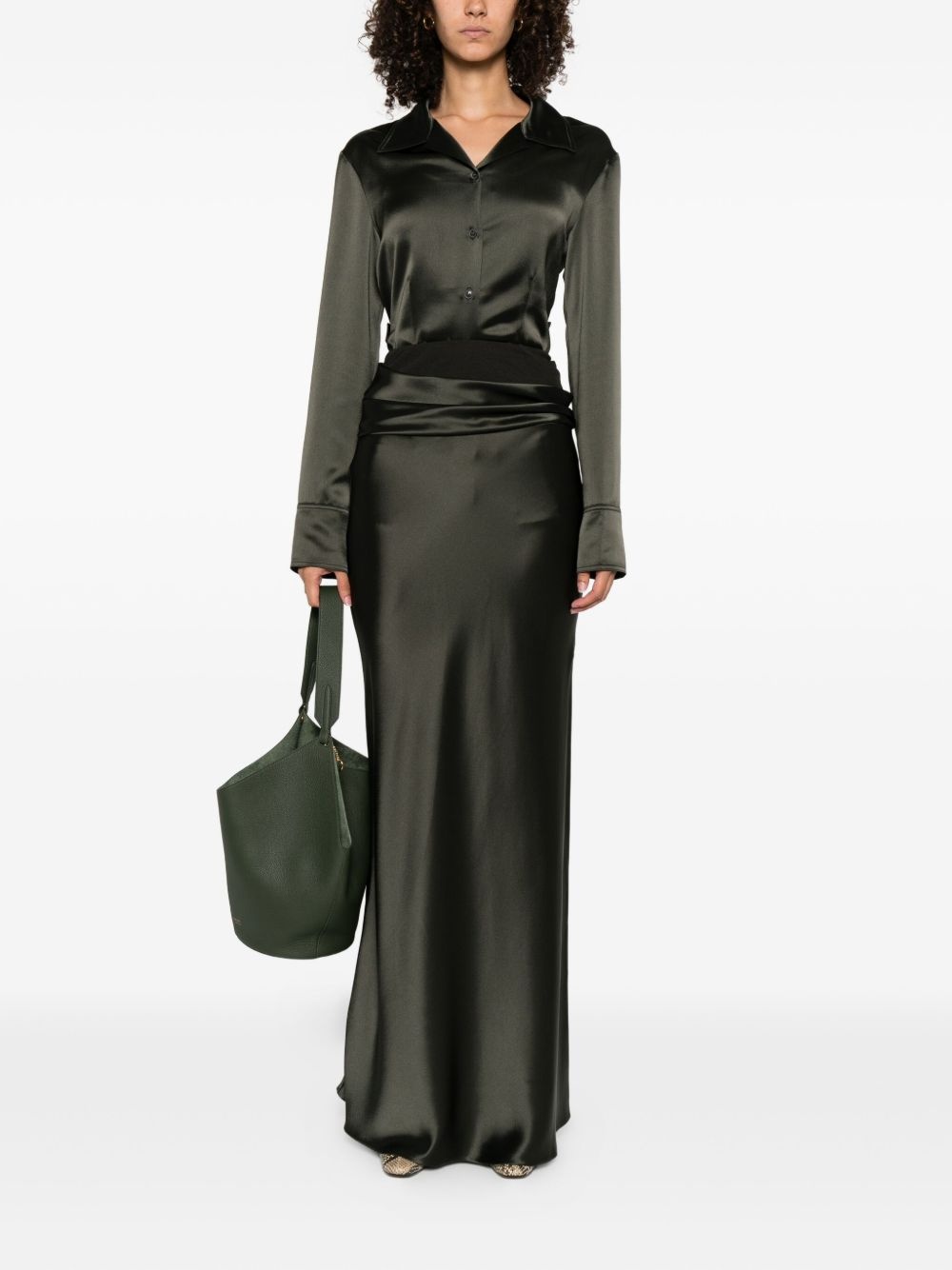 Letto draped-detail maxi skirt - 2