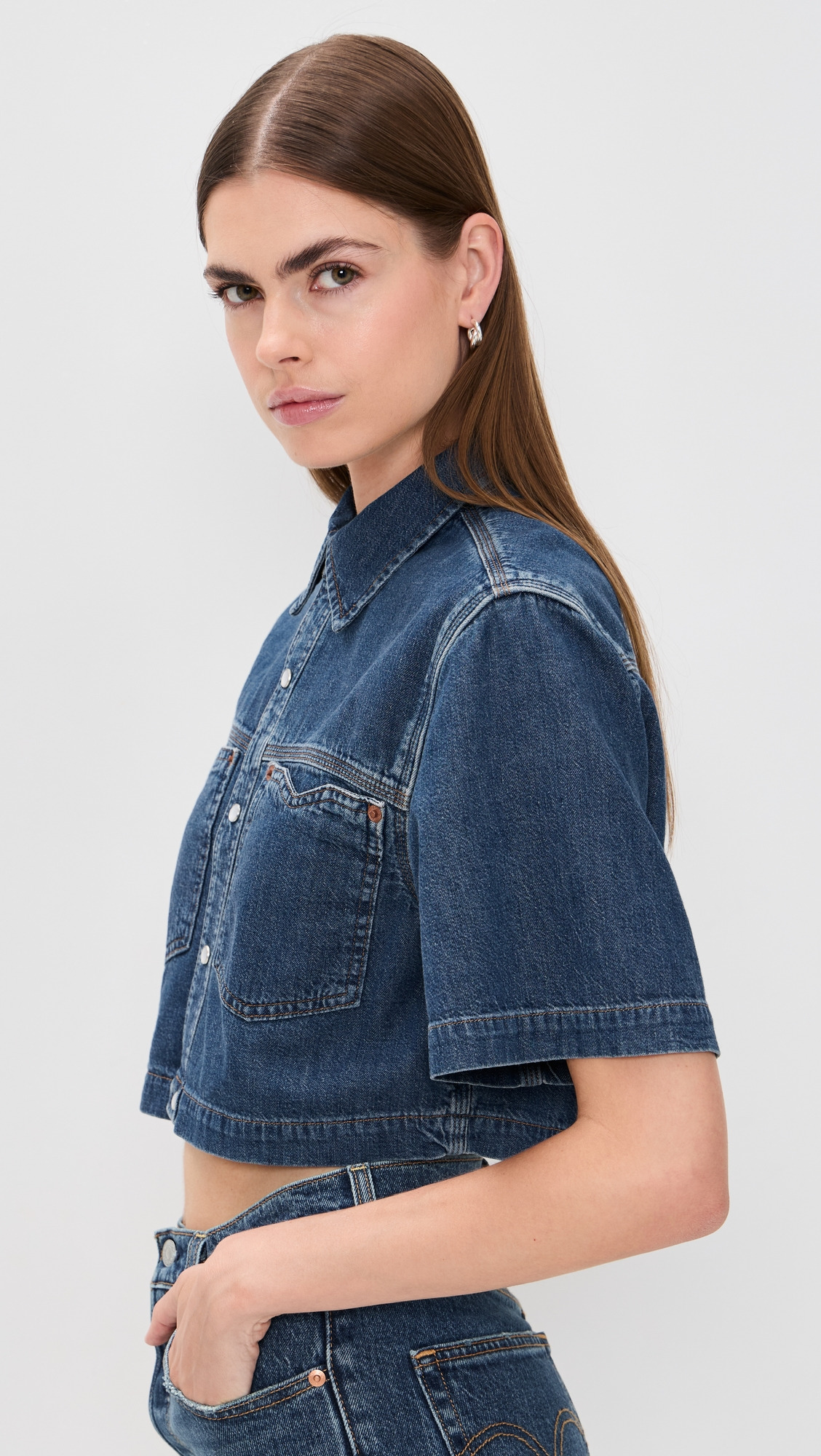 Oversized Crop Shirt - 3